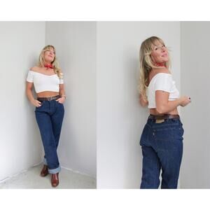1980's Vintage Dark Wash Levi's 517 US Made Jeans ~ Women's MD LG ~ 33" to 34"